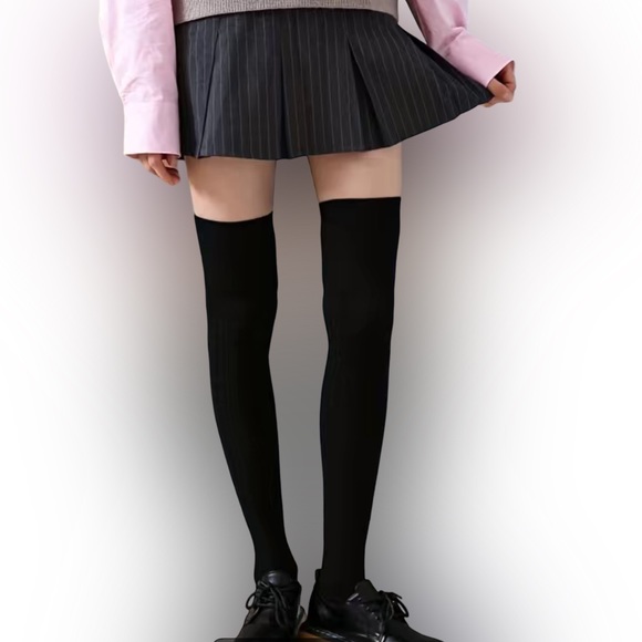 🌸Thigh Highs Cotton/Spandex Heart knit jacquard - Picture 4 of 8